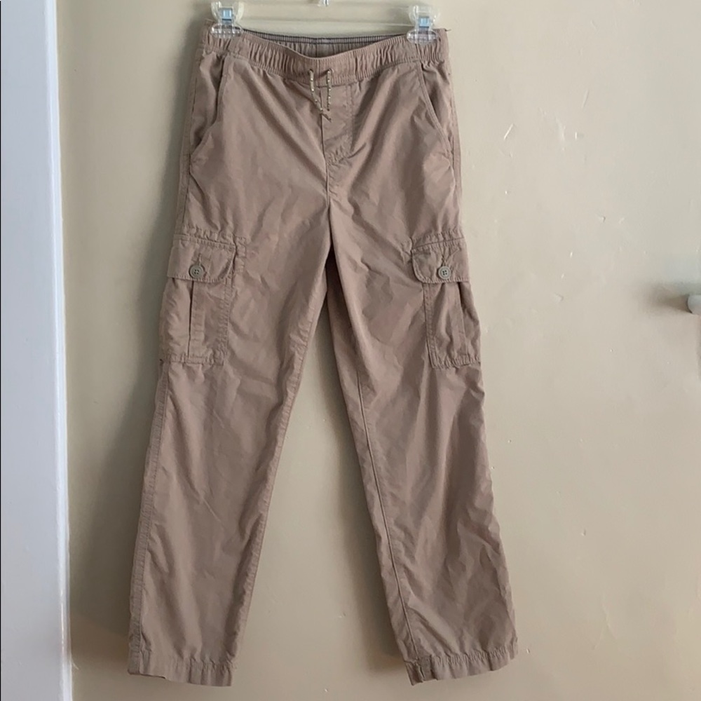 Urban Pipeline Pants Tan Drawstring Cotton Cargo pull-On Medium Boys